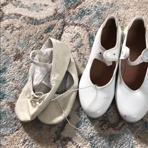 Tap and ballet shoes